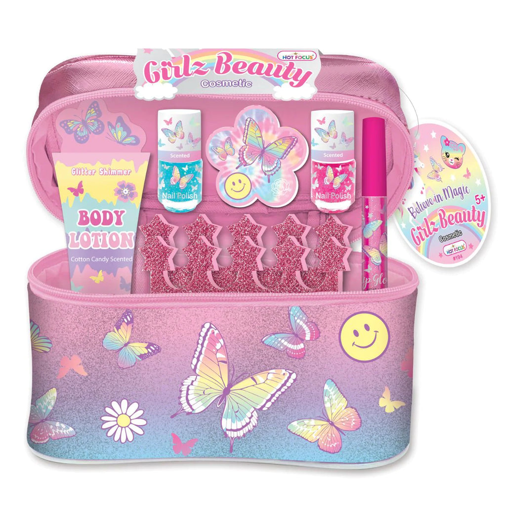 Cosmetiquera Tie Dye Buttlerfly - Girlz Beauty Cosmetic Bag, Tie Dye Butterfly
