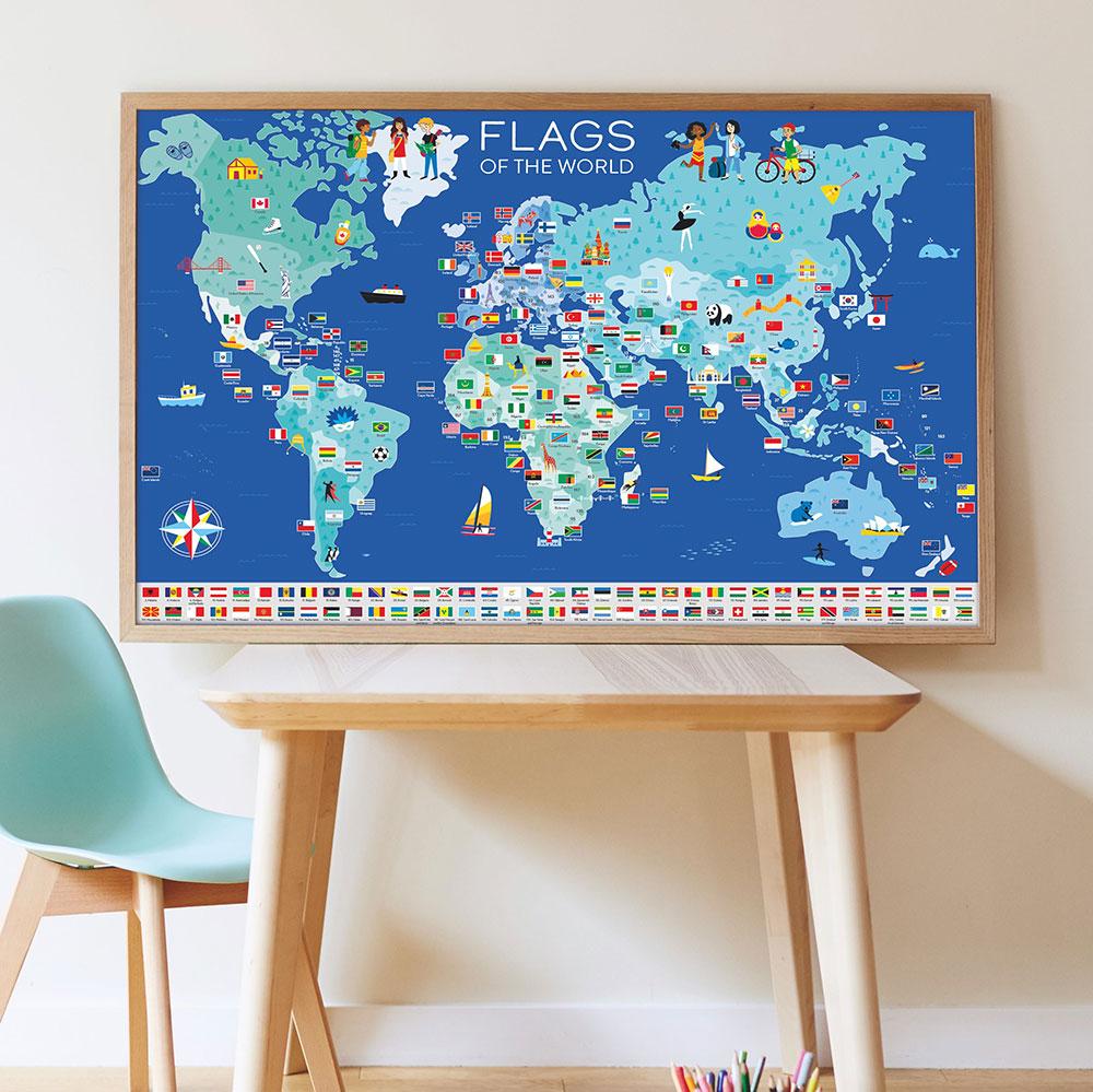 Póster de Pegatinas de Banderas del Mundo - Poppik Discovery Posters Flag