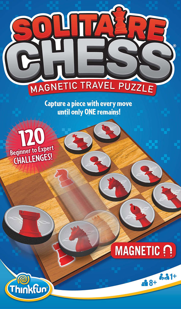 ThinkFun - Rompecabezas magnético de ajedrez solitario de viaje, juego de lógica y juguete STEM 